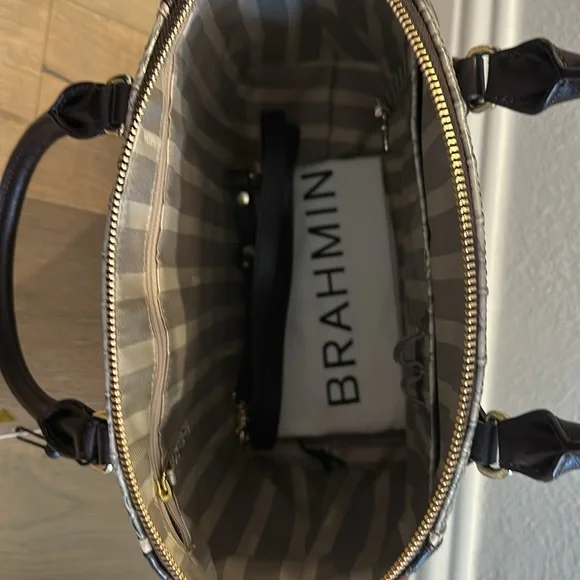 Brahmin Large Duxbury Hemlock Westwood Croc Embossed Leather Convertible Satchel
